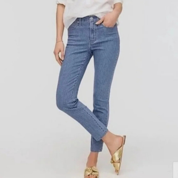 J.Crew Toothpick Railroad stripe Classic skinny jeans size 27 Preppy Casual - Picture 1 of 8